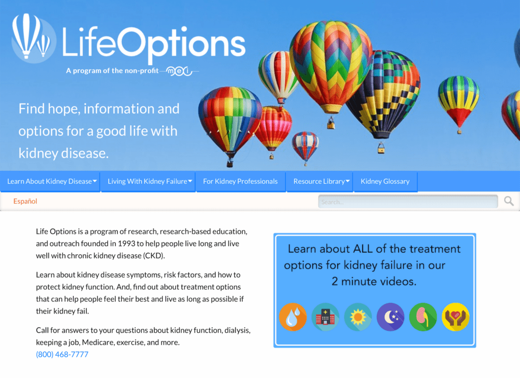 LifeOptions website