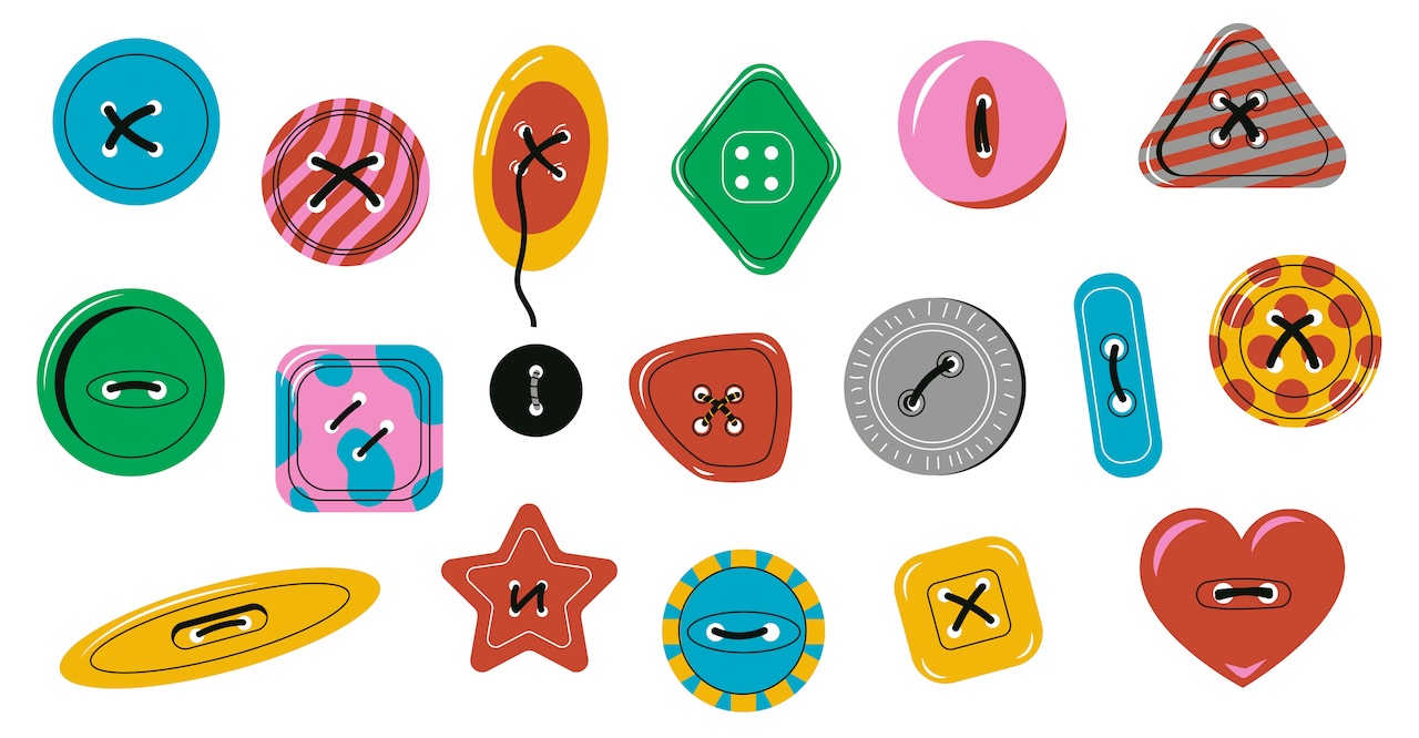 Colored clothing buttons